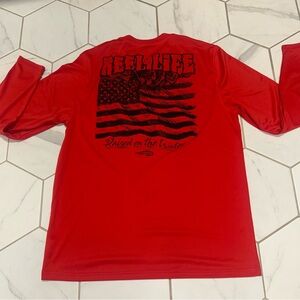 Reel‎ Life Red long sleeve polyester Shirt Size Medium